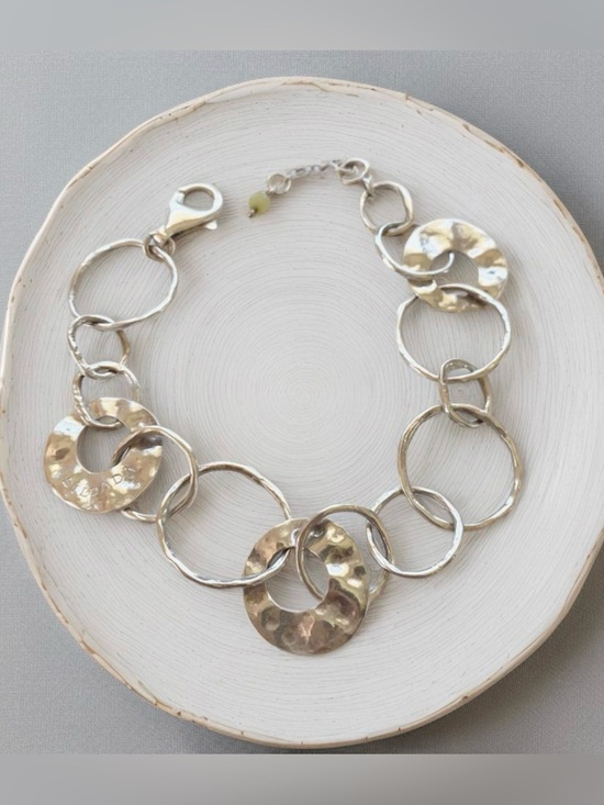 Silpada Jewelry - Silpada VINTAGE Sterling Silver Hammered Link Bracelet 7.5 inches B1217